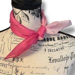 Vintage Square Scarf Rayon Blend Gradient Pink